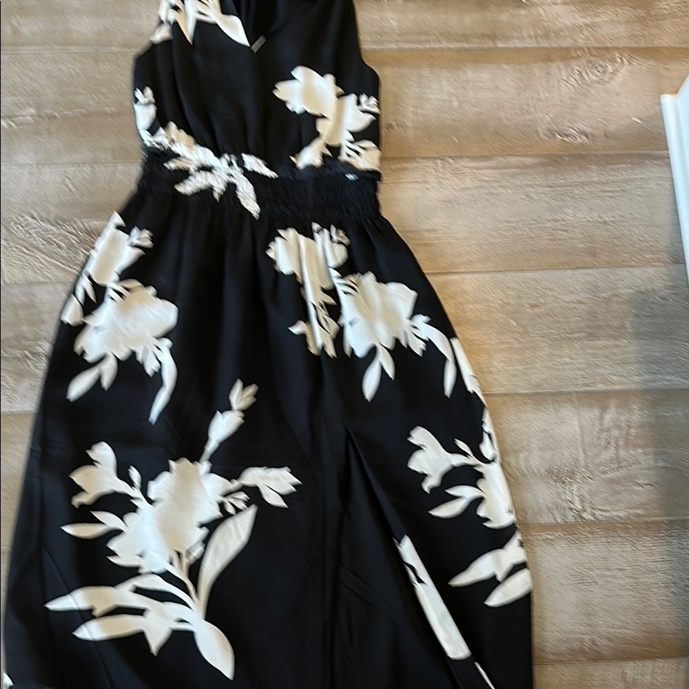 Joie Black and White One Shoulder A-Line Dress
